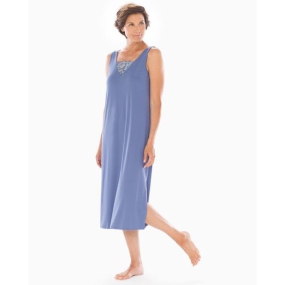 Soma Other - Soma Blue Sleeveless V Neck Lace Detail Nightgown